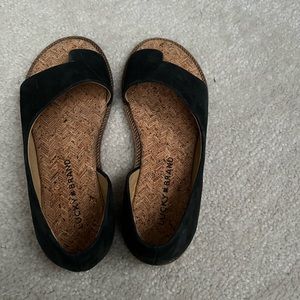 Lucky Brand suede sandal/shoe. Black. Size 6. Barely worn